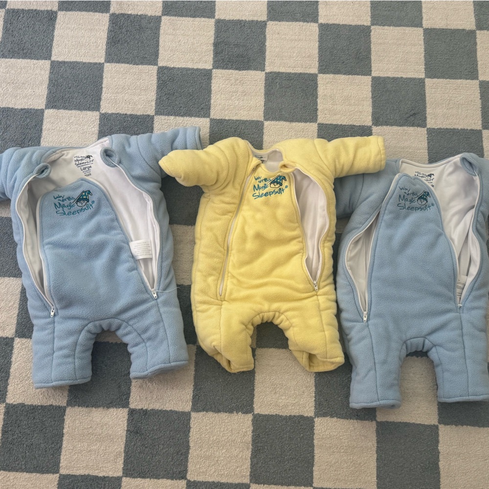 Magic Merlin sleep suits fleece transition sleep sack in Blue and Yellow